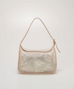 TOPKAPI 【TREASURE TOPKAPI】プリント 巾着バッグ付き メッシュ ワンハンドルバッグ オフ