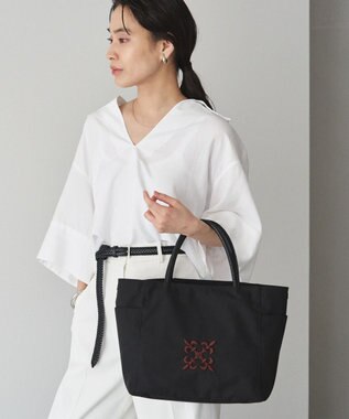 russet 【モノグラム刺繍】コーデュラナイロントートバッグ（CE-1776） Black