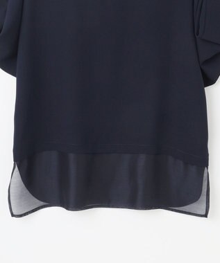 23区 S 【洗える/一部店舗限定】ストレッチジョーゼット シアー カットソー ネイビー系