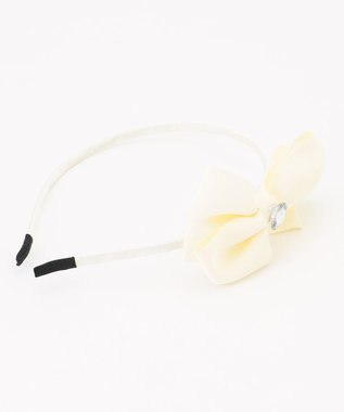 ANY KIDS リボン×ビジューカチューシャ ホワイト