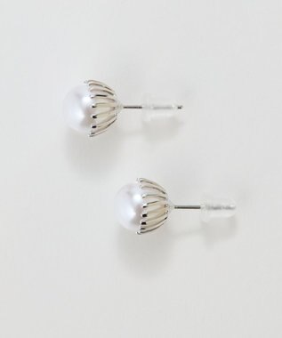 Phoebe トゥウィンクルフレームパールピアス　シルバー/一粒 シルバー