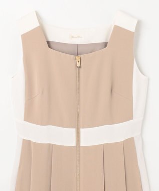 GRACE CONTINENTAL ラインバイカラードレス ベージュ