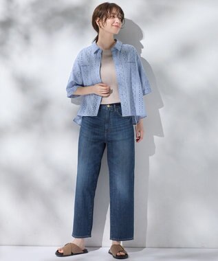 ANY L エンブロイダリーシャツ サックス