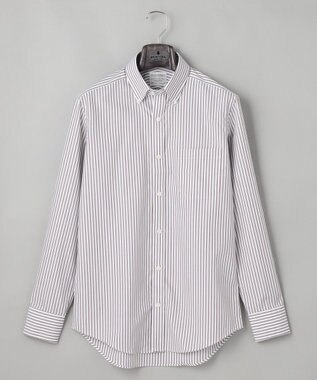 GOTAIRIKU 【形態安定】PREMIUMPLEATS_ボタンダウンカラー 通年ドレスシャツ_ストライプ(25年春夏モデル) ダークブラウンストライプ