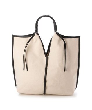 UNBILLION perche コットン×牛革付属トートバッグ L ブラック