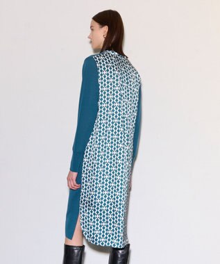 JOSEPH ダイヤゴナルプリント×ニット　ドレス Dark Teal