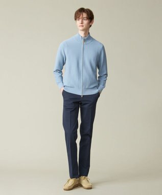 J.PRESS MEN ハイツイストリンクス  フルジップニットカーディガン サックスブルー系