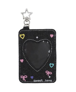 WEGO 【痛バ＆推し活グッズ】デニムハートカードホルダーキーホルダー 柄4