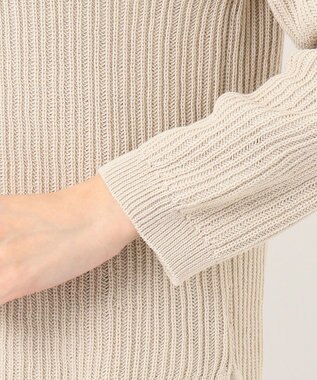 J.PRESS LADIES L 【洗える】コットン地柄 ニット ベージュ