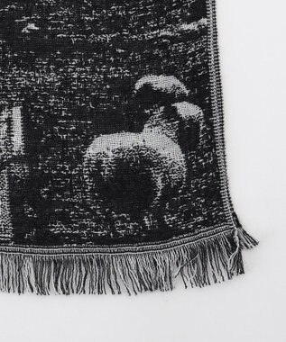 JOSEPH HOMME シルクカシミヤストール　グラフィックロンドン ブラック系5