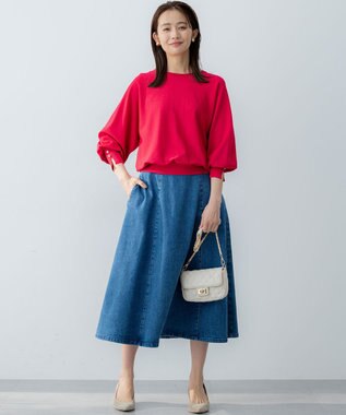 組曲 ライトデニム フレアスカート ライトインディゴ系