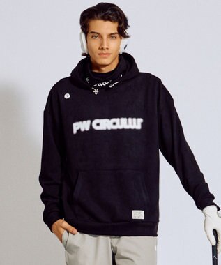 PW CIRCULUS 2025 NEW！【手洗い洗濯可】【MEN】キャットグラフィック スエードライク デタッチャブルフーディ ゴルフ ブラック系