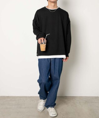 WEGO フェイクレイヤードプルオーバー ブラック