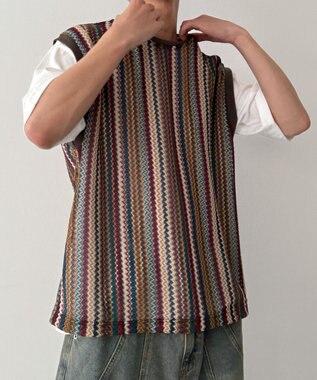 WEGO アンサンブルメッシュベスト 柄2