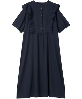 WACOAL ワコール_リラックス＆スリープ ネグリジェ 5分袖 半袖 綿100%(本体) 楊柳素材 ロング丈(ふくらはぎ付近) レディース KNT111 /ワコール コン