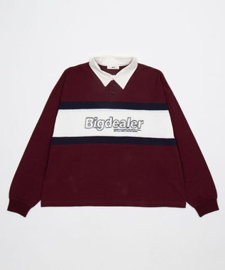 WEGO 【ユニセックス着用ITEM】ステッチロゴラガーシャツ ワイン