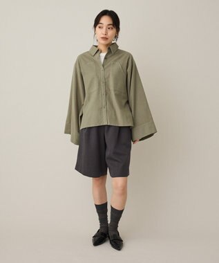 CRAFT STANDARD BOUTIQUE ビッグ袖デザインシャツ Smoky Green