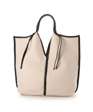 UNBILLION perche コットン×牛革付属トートバッグ L ブラック