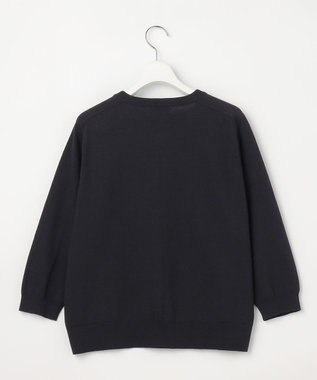 J.PRESS LADIES S Lace Jacquard ニット ブルゾン ネイビー系