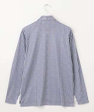 23区GOLF 【MEN/キングサイズ】【吸水速乾/UVカット】ストライプロゴ 長袖シャツ ダルブルー系2