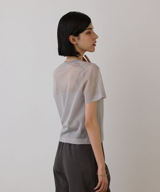 GRACE CONTINENTAL ブライトシアーニットトップ グレー