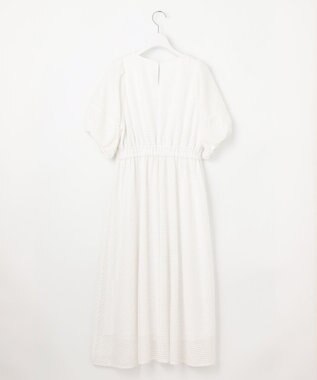 Feroux 【洗える】シアーチェックラッセル ワンピース ホワイト系