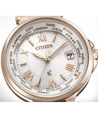 CITIZEN 【xC】ハンサムなサクラカラーの光発電エコ・ドライブ電波時計 EC1017-58A サクラ色