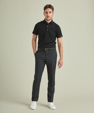 GOTAIRIKU ロングセラー【洗える/折り目加工/シワになりにくい/ウエストアジャスター】ウォッシャブル サマーウール100％パンツ_定番色(ノータック)23/24年モデル チャコールグレー系