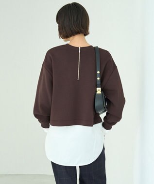 UNFILO L シャツコンビ レイヤードＴ オフ×サテン