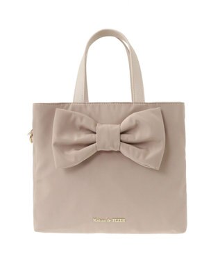 Maison de FLEUR EC限定リボン3ルーム2Wayトートバッグ Beige