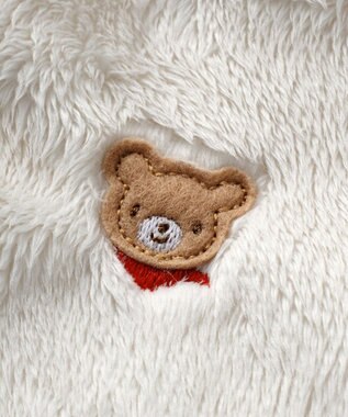 MIKI HOUSE HOT BISCUITS 【ミキハウス】【70-90cm】 マイクロファー マント 白×黄