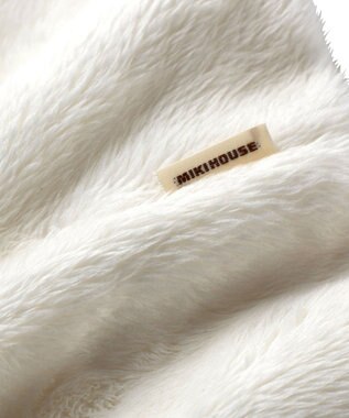 MIKI HOUSE HOT BISCUITS 【ミキハウス】【70-90cm】 マイクロファー マント 白×黄