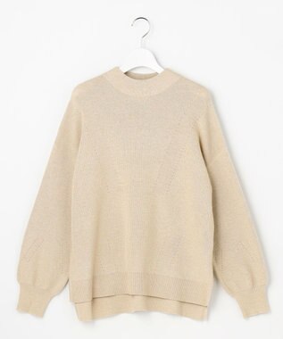 ANY SIS CICA加工 ビューティ畔ボトルネック ニット シャンパン