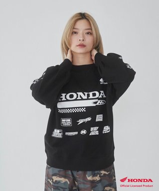 WEGO 別注Hondaプルオーバービッグスウェット ブラック