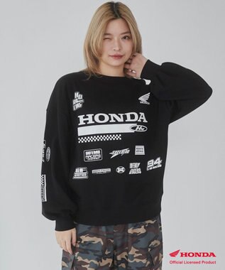 WEGO 別注Hondaプルオーバービッグスウェット ブラック