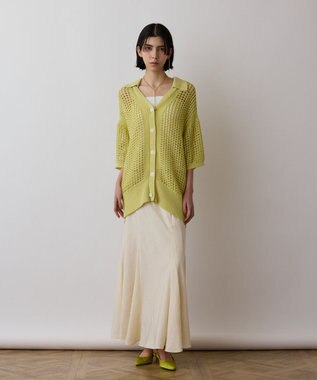 メッシュスキッパーニットカーディガン