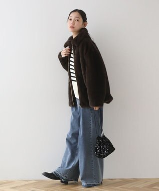 Green Parks ミンクライクファーブルゾン Brown