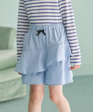 組曲 KIDS 【150-160㎝】アシンメトリーフリル キュロット