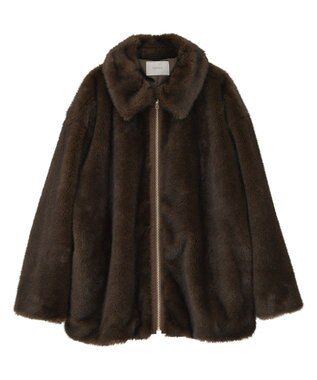 Green Parks ミンクライクファーブルゾン Brown