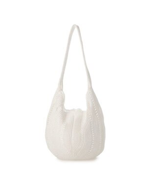 UNBILLION カシュカシュ cachecache / ラメ糸ラウンドセミショルダー ホワイト