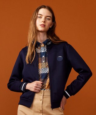 23区GOLF 【WOMEN】ロゴ衿 スタンドブルゾン ネイビー系