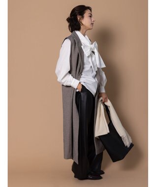 Te chichi 【泉 里香さん着用・Oggi.jp10/23掲載】ツイードロングジレ（セットアップ可） ベージュ