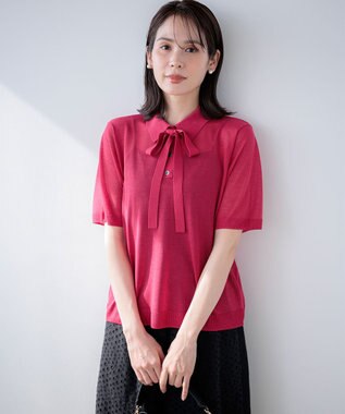 組曲 S 【先行予約】シアーポロ ニット チェリーローズ系