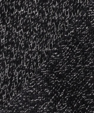 ICB L コットンツイスター クルーネックニット ブラック×オフホワイトミックス