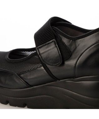 ing <ing>【WEB限定】厚底メッシュストラップスニーカー ブラック