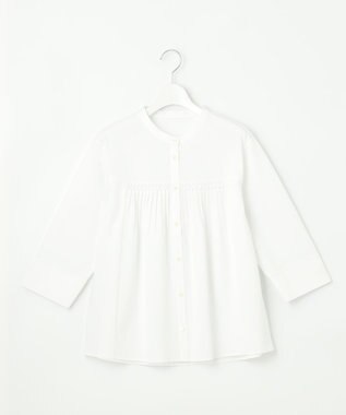 J.PRESS LADIES キャタピラシャツジャージー バンドカラー カットソー ホワイト系