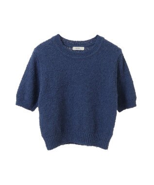 earth music&ecology ツイストブークレ半袖プルオーバー Charcoal Gray