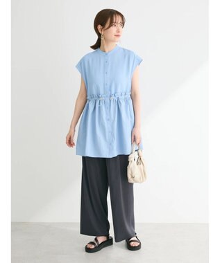 Green Parks セルフカットプリーツ風パンツ Charcoal Gray