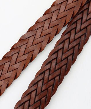 J.PRESS MEN レザーメッシュベルト ブラウン系