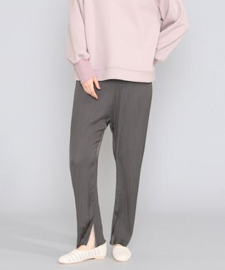 SHARE PARK LADIES 【洗える】アンティークサテンプリーツパンツ グレー系